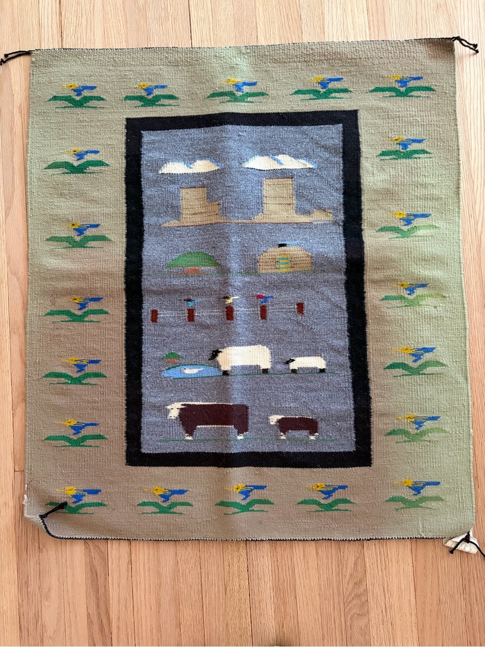 1970s Navajo handwoven pictorial tapestry